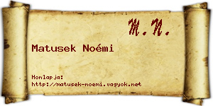 Matusek Noémi névjegykártya